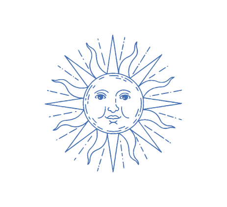 Sello sol con cara