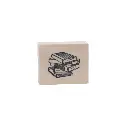 Sello libros amontonados