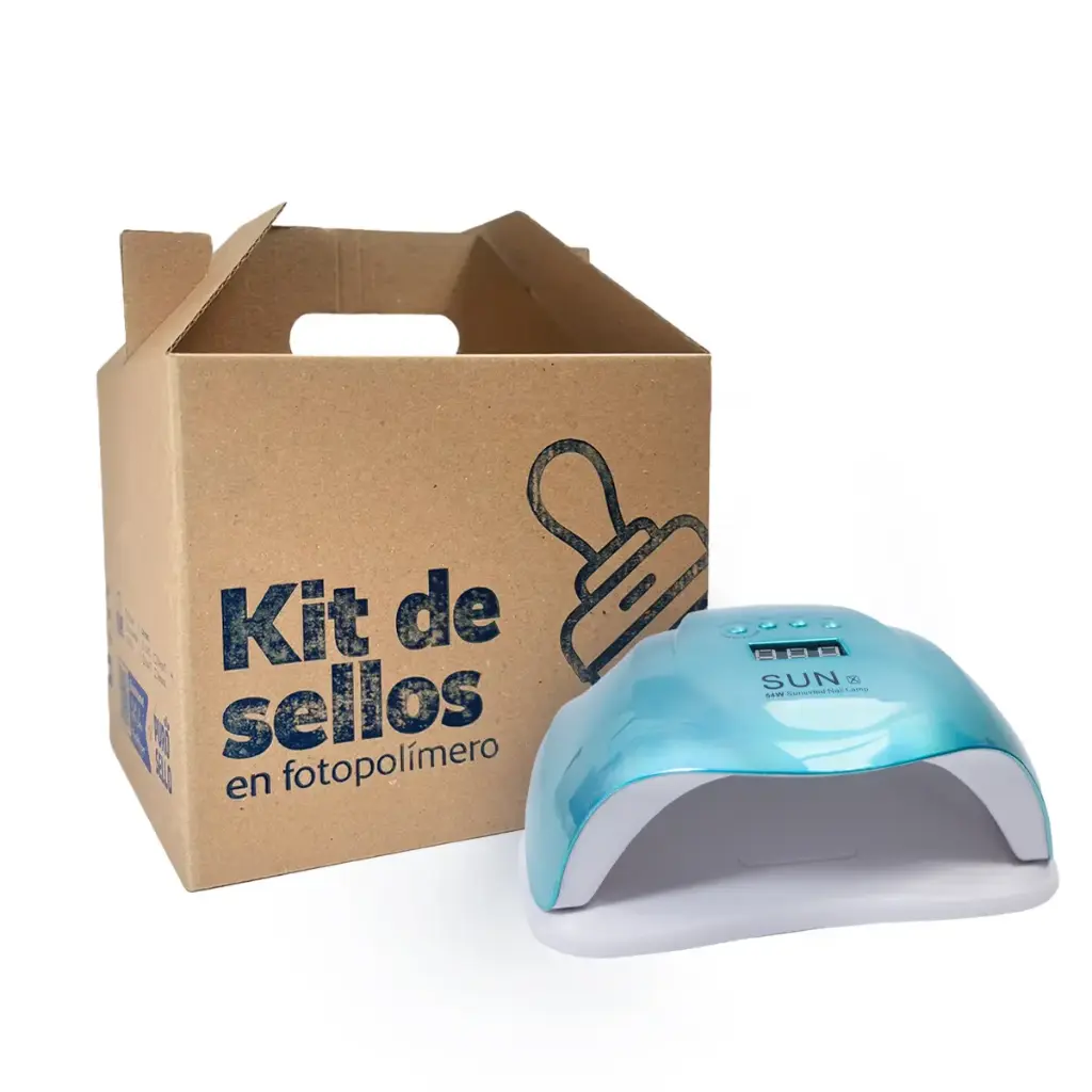 Kit Pro para fabricar sellos en fotopolímero + Curso virtual (Con lámpara Azul)