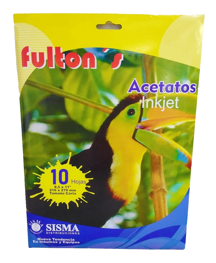 Acetato transparente para impresión inkjet